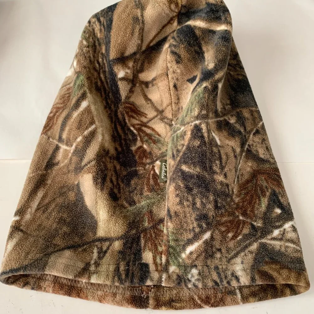 CABELA'S FLEECE DRY PLUS HUNTING MASK CAMO 100% POLYESTER MADE IN MEXICO